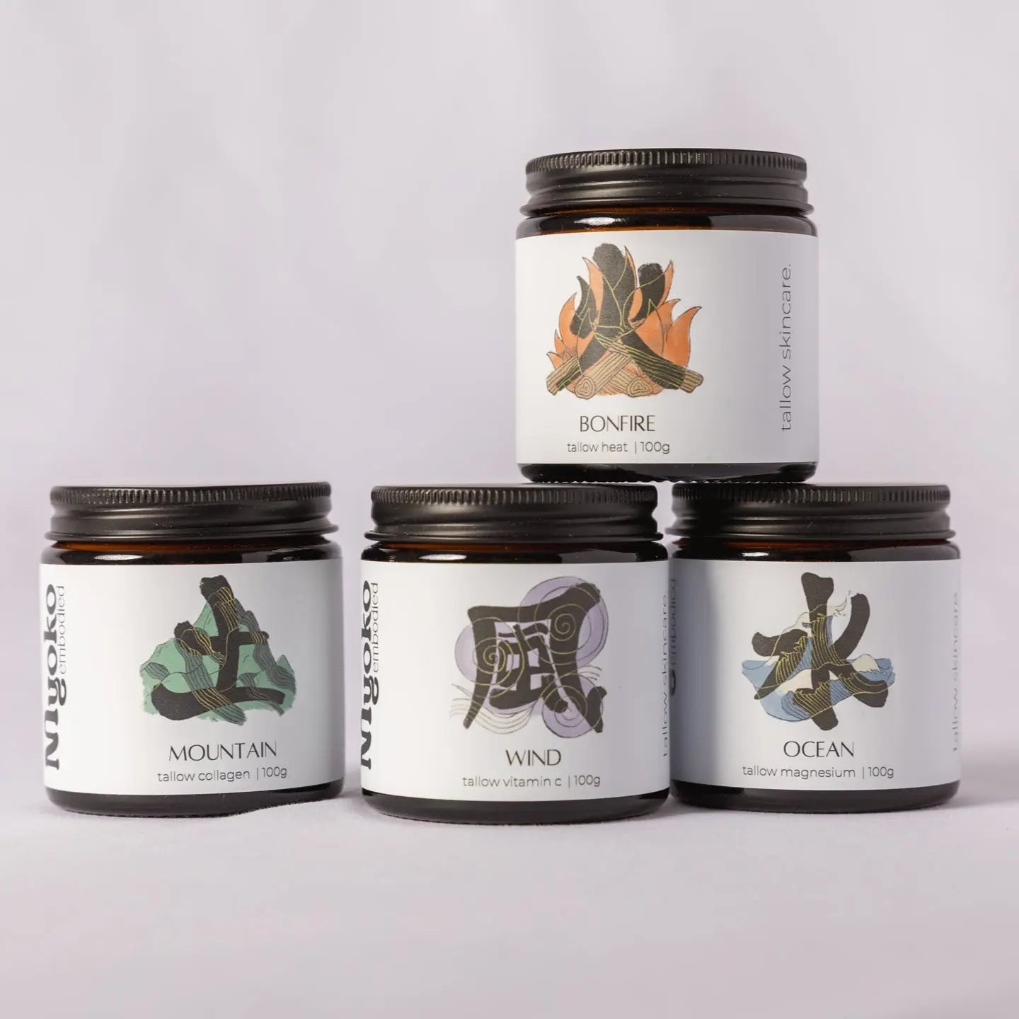 The Four Elements grass-fed beef tallow skincare by Myoko Embodied