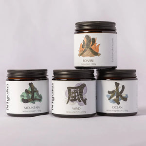Four jars of Myoko Embodied tallow cream with labels on a light gray background